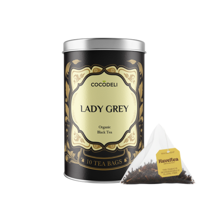 Organic Lady Grey Earl Grey Lavender Can 10 Bags